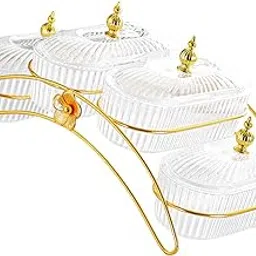 UJEAVETTE Dried Fruit Salad Plate with Lid Nuts Platter for Cookies Dried Fruits Snack Clear-image-70