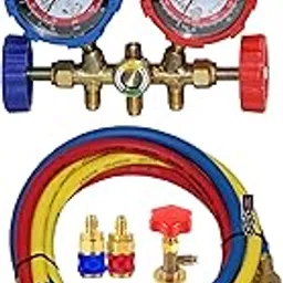 Manifold Gauge Set for Air Conditioning – Compatible with R12, R22, R404A, R134A Refrigerants, Includes Quick Coupler & Opener Tap Valve-image-18