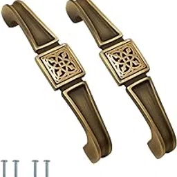 VOLO Antique Brass and Pvd Gold Design, Wardrobe Door/Cabinet Door/Drawer Pull Handle for Kitchen/Office/Bedroom/Sliding Closet. (R-122) (96mm, 2)-picture-23