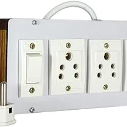KRIJAS Extension Switchboard with 4 Multi Socket 1 Power Switch, 3-Pin top 1MM 3 core to-Use Power Strip for Home, Office, Workshop Wooden Switch Board & Durable Product (5 Meter)-image-89