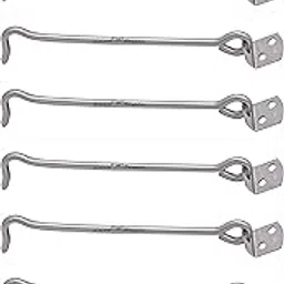SMART SHOPHAR Stainless Steel Round Gate Hook 5 Inches Silver, Pack of 4 - Effortless Installation for Secure and Smooth Gate Locking (4-Pack)-picture-23