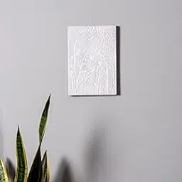 Sirevest Handcrafted Stem and Leaf Carved Wall Plate, Mango Wood, 25.5 x 18 cm, White, Natural Finish-image-39