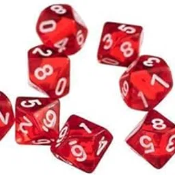 18xD10 Ten Sided Gem Dice for RPG Games 10Pcs Dice Red-image-8