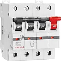 Anchor by Panasonic 98040 UNO Series 63 Ampere TPN C Curve MCB,(White, Pack of 2)-picture-18