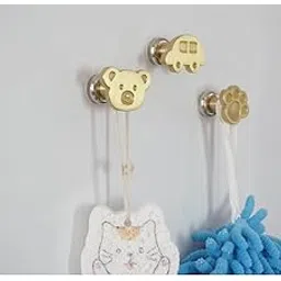 3 Pcs Magnetic Suction Hook, Multi-Purpose Strong Bearing Capacity Natural Brass Hooks for Coats, Towel, Hat, Keys, Purse(Gold)-picture-24