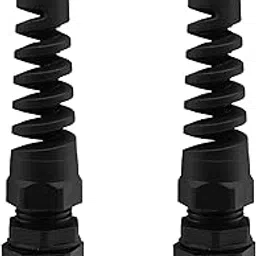 2 Pcs Black PG11 Cable Gland Waterproof IP68 Nylon Joint Adjustable Locknut with Flex Spiral Strain Relief for 6-10mm Dia Wire-image-84