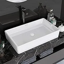 Plantex Platinum Tabletop Wash Basin for bathroom/Countertop Ceramic Washbasin/10 Years Glaze Warranty by Plantex (White, 23.5 x 13.5 x 4.5 Inch)-image-6