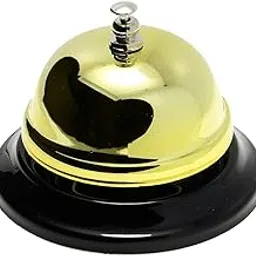 SAK Call Bell Golden Desk Service Bell Customer Ding Bell for Restaurant Hotel Room Kitchen Party School Classroom Office Elderly Teachers Students Large Bright Bell 3.35 inch-image-8