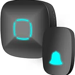 Doorbell, Lovin Product Waterproof Wireless Doorbell Chime Kit with 36 Chimes, Adjustable Volume; 1000feet Operating, with Sound LED Flash Door Bell for Home (1 Receiver x 1 Push Button) Black-image-2