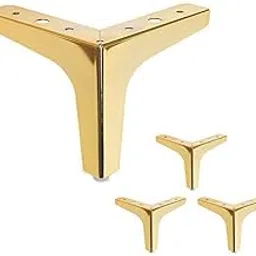 SNOB || Sofa T-Leg Set of 1 | Furniture Sofa Legs Modern Style Heavy Duty Replacement Triangle Furniture Leg Dresser Couch Table Cabinet Cupboard Ottoman Screw Included for Fitting |Gold-5 inch-image-83