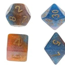 ATORSE Toy 7 Pieces Acrylic Polyhedral Dice Set Table Game Party Games Blue Orange-Toys & Hobbies-Games-Board & Traditional Games-Contemporary Manufacture-image-47