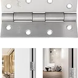 Godrej Door Fittings | SS304 Door Hinge 5 inch x 8/9 Gauge (Pack of 2) | Premium Matte Satin Finish (2708) | Heavy Duty Smooth Operation Kabza for Windows & Wardrobe | 5 x 3 x 3 - Plain Joint-picture-18
