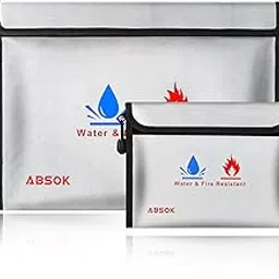 Fireproof Document Bag, 23.5 * 17.5cm/9.25"x6.89"Fire and Waterproof Document Organiser for Travel, Tote Bag for Office File Storage, Mini Pouch for Important Documents-picture-22