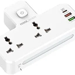 Coku 2500W 10A Extension Power Board Strip with USB Ports & 2 Power Socket with 20W Type C USB PD QC 3.0 Fast USB Port | Multi Port Extension with USB Port and Touch Night Lamp-picture-12