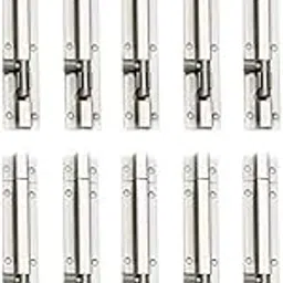 Sun Shield Stainless Steel Plain Tower Bolt/Door Latch 6 Inch Silver Finish Set of 10 Pcs-picture-11