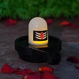 The Nayak Company Colour Changing LED Shivling Diya – Water Sensor Smokeless Decorative Lamp for Home, Temple & Festival Decor, Indoor/Outdoor Use (Plastic, Black & White, Pack of 1)-image-23