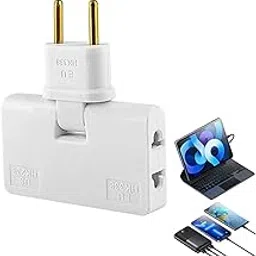 Nutrizon 3-in-1 Rotatable EU to US Plug Adapter 180° Extension with Foldable Multi-Socket, Mini Slim Wireless Outlet Converter, 2-Pin Rotate Plug, Compact Travel-Friendly Design Multicolor-image-98