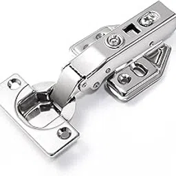 VICTAC Stainless Steel 304 Grade Anti Rust Full Overlay '0' Crank Hydraulic Soft Close Auto Hinges for Cabinets/Cupboards (Pack of 1 Pair / 2 Pcs) 4 Hole Mounting Plate (Pack of 1 Set / 2 Pcs)-image-93