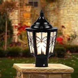 WHITERAY Weatherproof Outdoor Gate Lamp for Pillars and Pathways Decorative Post Light for Driveways, Garden Walls & Balconies Ideal for Exterior Home Lighting (Without Bulb)-picture-16