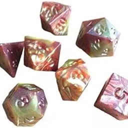 UJEAVETTE Toy 3x7-Pack Double Color Multi Sided Dice 7-Die Acrylic for DND RPG Entertainment Accessories & Dice-picture-10