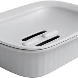 Premium Plastic Soap Case Box with Drain Tray | Modern Bathroom Soap Holder for Sink, Wash Basin & Shower | Non-Slip, Durable & Hygienic Soap Dish Light Grey-picture-12