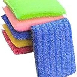 Sponge & Plastic Kitchen Scrubber for Dish/Utensils/Tiles Cleaning Heavy Quality Scrub Pad Multicolor Free Size (Pack of 5)-picture-14