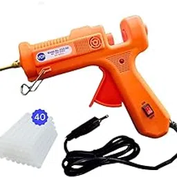 VCR 150W Professional Hot Melt Glue Gun Long Nozzle - Triple Power Rapid Heating Gun with ON/Off Switch for Precise Glue Output - Easy To Use Glue Gun + 40 Transparent - 11mm Glue Sticks - VCR 152-image-6