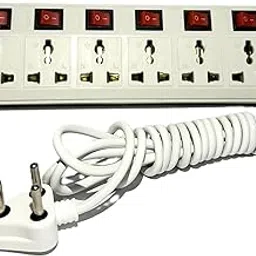 Yuvex New 7+7 Switch Power 6AMP and 240V and LED Indicator and Cord Lenght 3 MTR 7 Socket Extension Boards-image-60