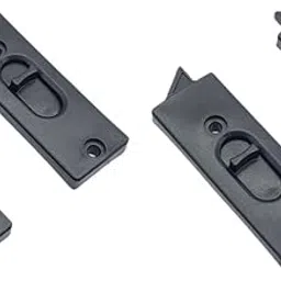 MERISHOPP 4 Pieces Snap in Tilt Latch 2 Hole Sliding Window Tilt Latch L Black-image-9