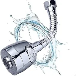 360 Degree Swivel Faucet Aerator - Kitchen Sink Spray Head Attachment with Water Saving Filter, Chrome Faucet Sprayer Adapter for Bathroom & Kitchen Tap-image-32