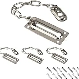 Door Security Chain Lock Door Chain Stainless Steel Door Lock Security Lock Lockable Anti-Theft Door Lock Interior Door with Screws for Home Door Front Door and Others-picture-23