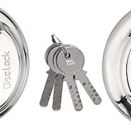 Met Craft Stainless Steel 304 Grade 90mm Padlock for Shutter and Grill with 4 Brass Computerized Common Keys Polished Finish (Silver) - Pack of 2-picture-12