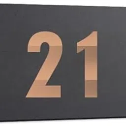 SRGInfotech - HOTEL ROOM NUMBER PLATES - 21| Black acrylic board fixed mirror gold number| Easy installation type double sided tape fixed on backside-picture-21