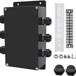Otdorpatio Project BoxI P67 Outdoor Waterproof Electronic Junction Box with Barrier Terminal 15A, 600V, 12P, 3-In/3-Outlet Electrical Boxes, 7.9 x 4.7 x 2.2-image-32