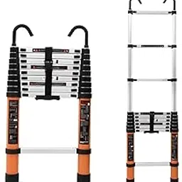 Plantex 2.9m (9.5 ft.) Aluminium Telescopic Ladder/10-Step Portable Ladder with Removable Hooks/Foldable Multipurpose Collapsible Ladder for Home & Outdoor Use/2 Year of Warranty by Plantex (Orange)-picture-14