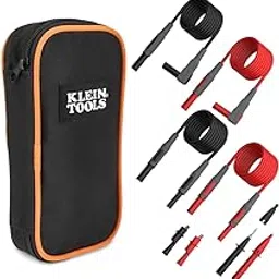 Klein Tools 69483 Meter Test Leads Accessory Kit with (2) Right-Angle Leads, (2) Lead Extenders, (2) Lead Heads, (2) Alligator Clips, and Case-image-4