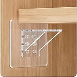 Vaansi Shelf Support Pegs Punch Free Plastic Shelf Brackets, Transparent Self Adhesive Clips for Cabinet, Kitchen, Closet, Furniture & Bookshelves Strong Shelf Holder Fixing Clamps (Pack of 4)-image-15