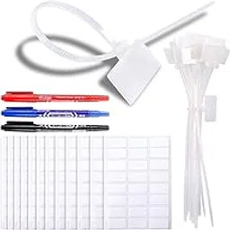 DIY Crafts Design # No 3, Pack Of 300 Pcs, 6" Inch Nylon Cable Marker Ties Self - Locking Cord Tags Write Ethernet Label Wire Straps (Design # No 3, Pack Of 300 Pcs)-image-95