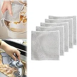 SD..Non-Scratch Kitchen Wire Scrubber, Gentle Dish Wash Cleaning Tool, Safe for Delicate Dishes and Dishwashers, 5 Pack-image-36