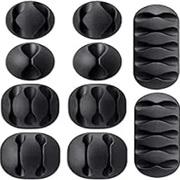 Zerfa Wire Clips, Cable Protector Clips, Desktop Cord Organizer, Multipurpose Silicone Adhesive Cord Hooks for TV, Home, Office, Cubicle, Car, Desk (10 PCS Set)-image-66