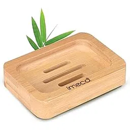 IMECO Bamboo Soap Tray (Pack of 1) | Self-Draining | Waterproof, Beewax Coated, Bathroom & Kitchen Accessory | Eco-Friendly Soap Case-picture-41