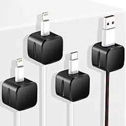 Fealtin Magnetic Cable Organizer Clips – Self-Adhesive Cord Management Solution for Desk, Office, Home & Car | Wire Holder for USB, Data & Power Cables (Pack of 8, Black)-image-68