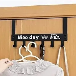 OCCURA Heavy Duty Carbon Metal Over Door Hanger for Cloths I Drill Free Door Hanging Hooks I Bathroom, Bedroom & Kitchen | Removable Door Hanger I Carbon Steel I Pack of 1-image-87