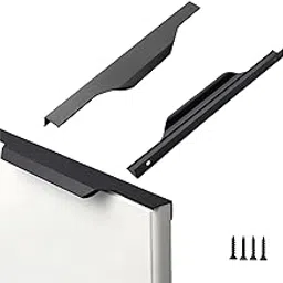 Xfopz 2 Pack Premium 12 inch Aluminium Kitchen Profile Handle, Mount Finger Edge Pull, Furniture Drawer Handles, Aluminum Concealed Handle for Home Kitchen Door Drawer Cabinet with Screws-picture-20