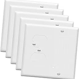 Merishopp 5 Pieces American Standard Duplex Outlet Plates Wall Plates for Hotel Office 3 Holes|1 Ceramic Vase|Switch Plates & Outlet Covers| Home Improvement-picture-16