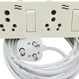 BAHUL 2+2 Heay Duty Wire Extension 1500watt Capacity Big Plug 2 Socket Extension Boards (White, 4 m)-picture-20