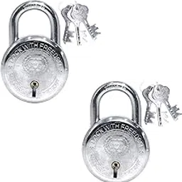 Harrison Padlocks/Round Padlock 50mm 6 Lever with 3 Keys T-26LITE-0533 Pack of 2 /Padlock, Padlocks, Locks for Home, Locks for Main Door-image-27
