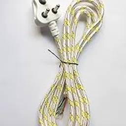 DESCTIDY Cotton Protected Copper Wire Cord with 3 pin Plug for Electric Iron 2.5 Meter (Pack of 1) ECV1-image-34