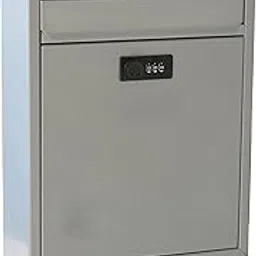 MERISHOPP®Retro Style Wall Mount Mailbox with Lock Iron Postbox Drop Box Letterbox Silver|Home & Garden-picture-23