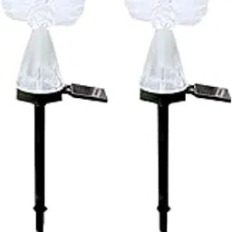 JAZZY PEARLS® 2Pcs Solar Lights Lamps Fairy Garden Decorations for Pathway Cemetery Garden 43.5cmx10cm-picture-14